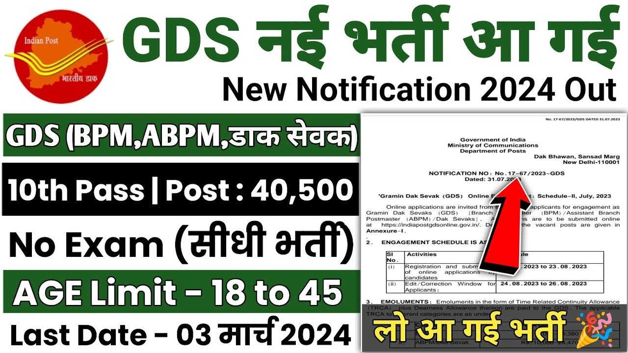 GDS Post Office Recruitment 2024 Apply Online for 98083 vacancies