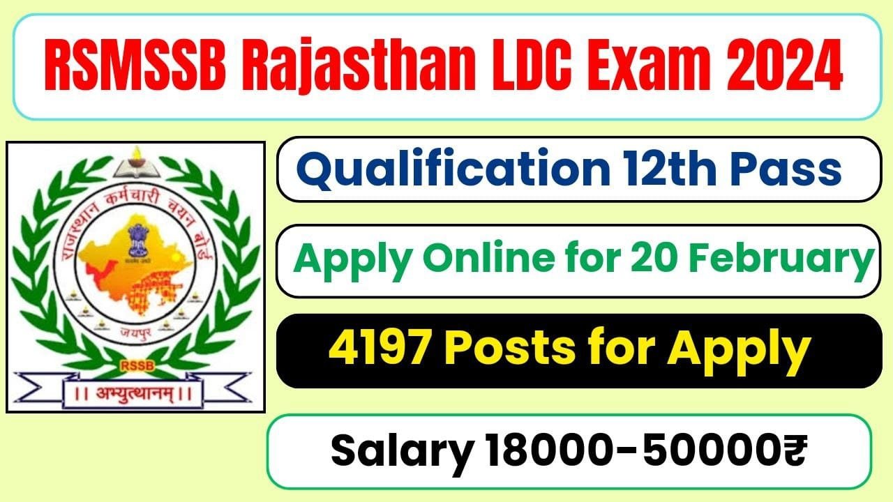RSMSSB Rajasthan LDC Exam 2024