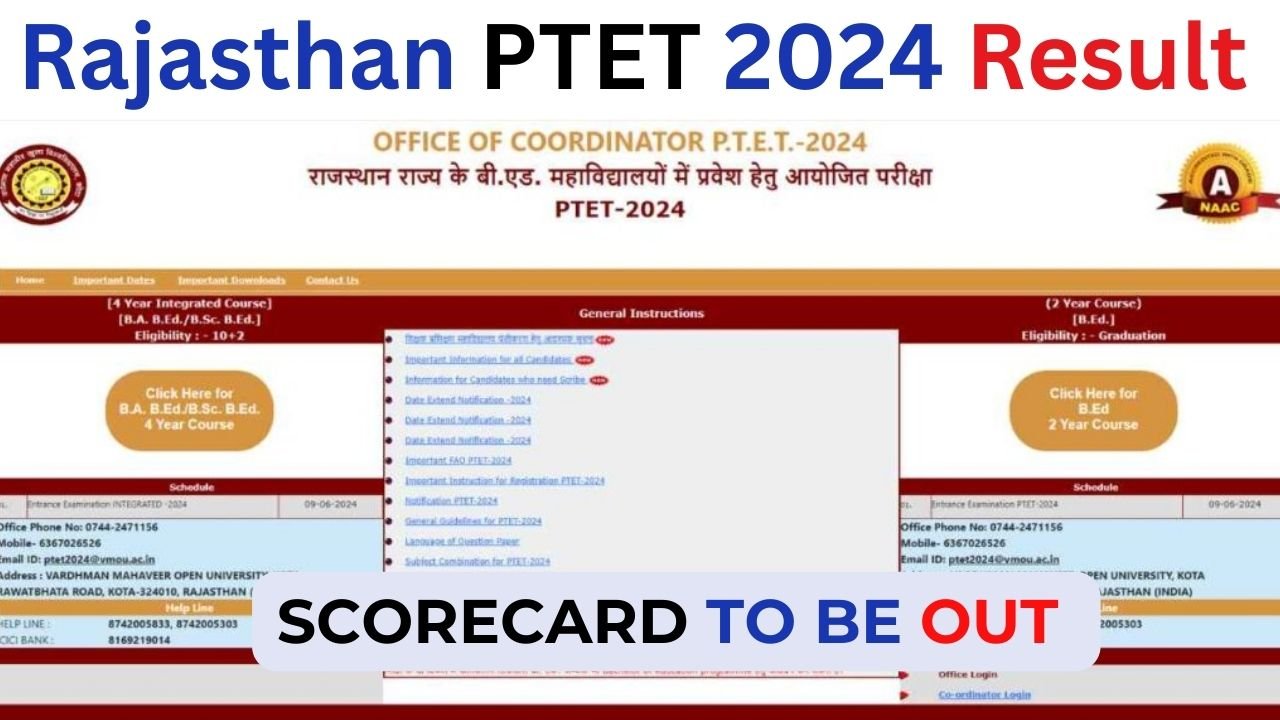 Rajasthan PTET 2024 Result