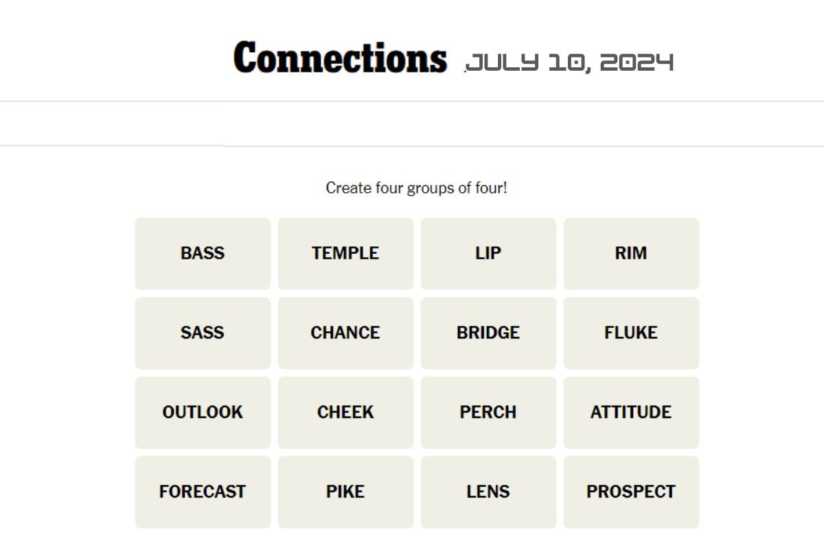 NYT Connections July 10, 2024
