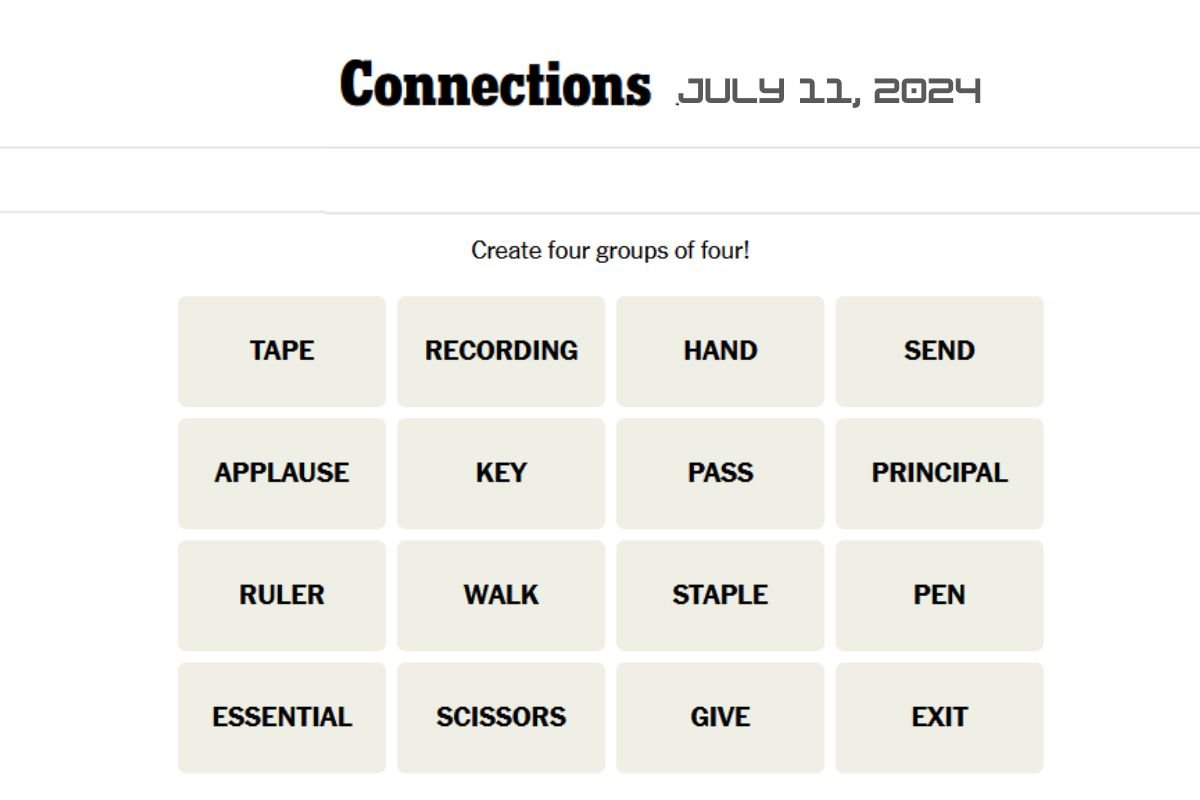 NYT Connections July 11, 2024