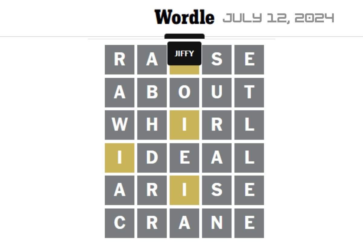 NYT Wordle Answer July 12, 2024