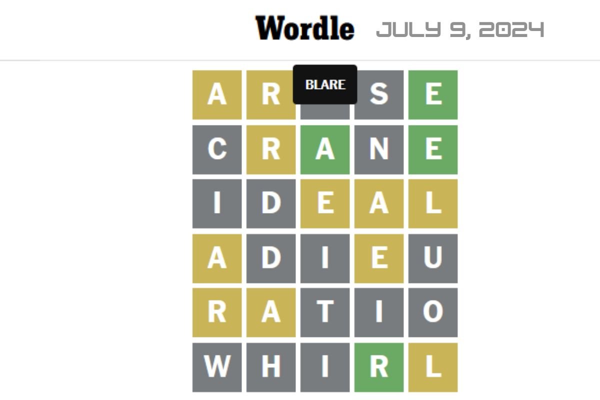 NYT Wordle Answer July 9, 2024