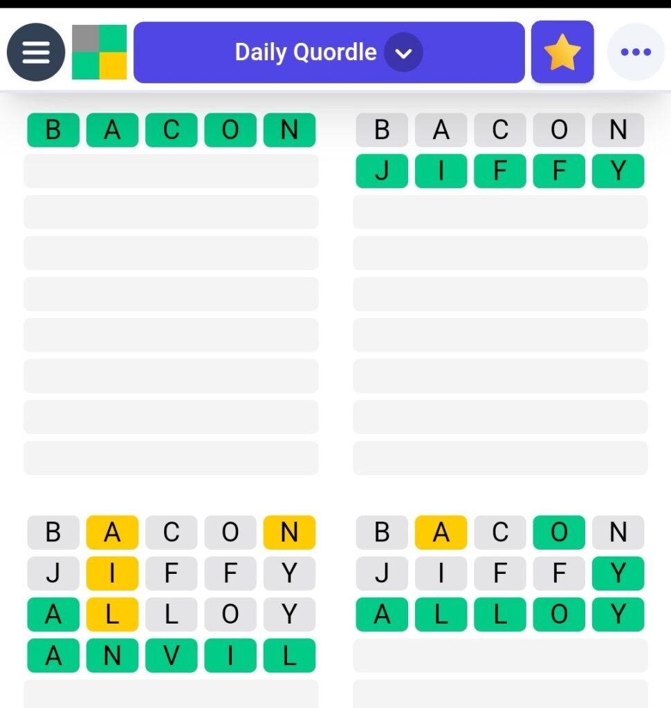 Quordle Answers July 11, 2024